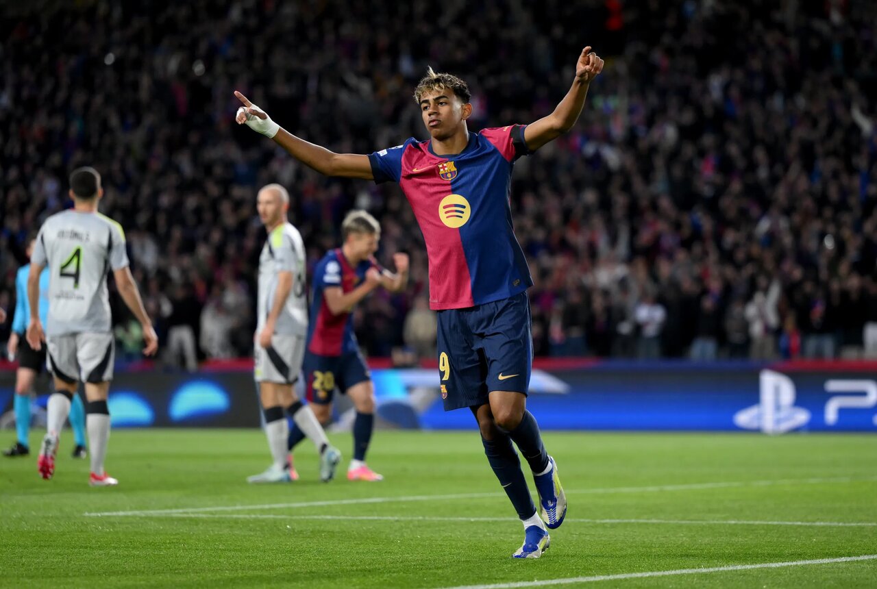 ببینید | شوت دقیق لامین یامال به داخل حلقه بسکتبال